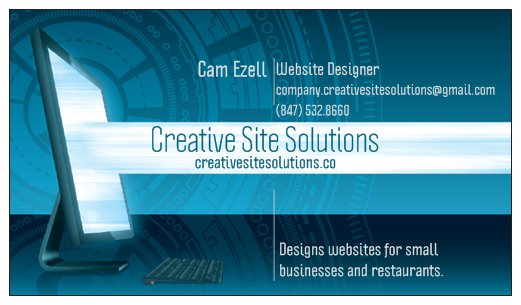 advertising business card